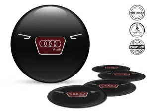 Audi Decalcomania Cerchio Logo Etichette Silicone Pregiate